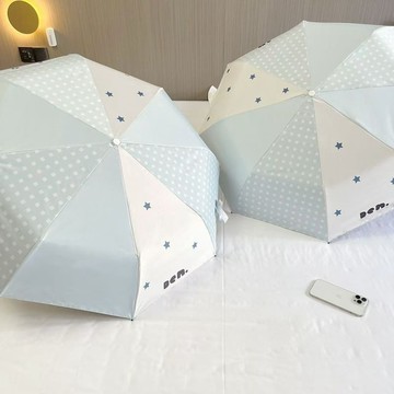 【臺灣出貨 免運】全自動雨傘格子星星遮陽傘晴雨兩用紫外線黑膠防曬小巧便攜太陽傘