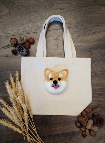 柴犬毛球寵物狗帆布袋