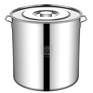湯桶  304不鏽鋼桶商用圓桶湯桶加厚帶蓋大容量水桶油桶鹵桶燉鍋大湯鍋【MJ18850】