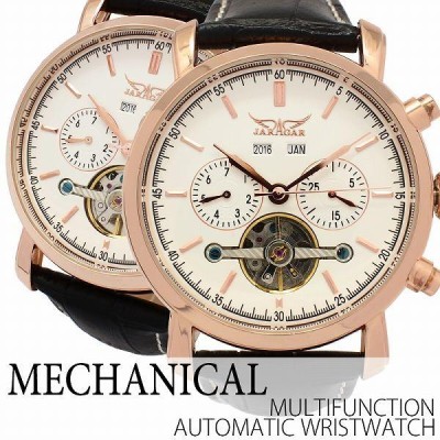 腕時計 メンズ メンズ腕時計 自動巻き腕時計 ATW002 西暦表示 トリプルカレンダー テンプスケルトン | LINEショッピング
