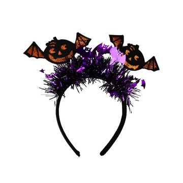 【Halloween萬聖派對】南瓜蝙蝠金蔥髮箍 1入