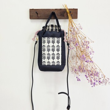 婚禮玫瑰布束口手提斜挎手機包×真皮背帶×多層收納