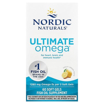 Nordic Naturals, Ultimate Omega，檸檬味，60 粒軟膠囊（每粒軟膠囊 640 毫克）