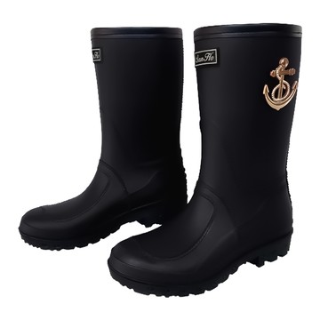 三和牌 甜心半筒雨鞋 RH092W 腳寬8.5~9cm  黑色  24~24.5cm