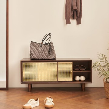 換鞋凳門口可坐日式藤編鞋柜入門換鞋凳家用門口鞋柜一體柜穿鞋凳