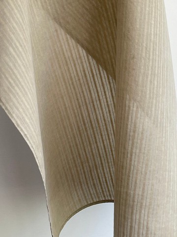 礦物染細織條紋柔棉手帕個性單色系列   橄欖綠