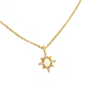 日本 Melody Accessory - 古典歐風閃耀蛋白石項鍊-橢圓款