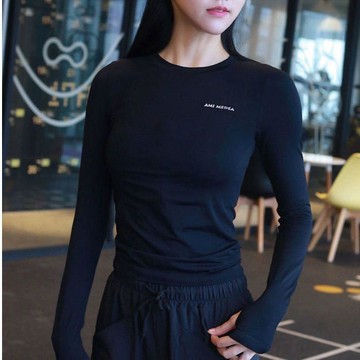 【舒適衣服】瑜伽服 跑步吸汗體恤上衣 女生上衣 修身上衣 夏天長袖 運動服 健身衣 長袖上衣 運動T恤 速乾衣 緊身T恤
