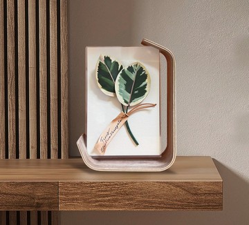 斑葉橡膠樹_立體皮革相框 / 送禮