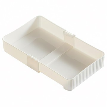 PP可伸縮抽屜收納盒 大  1個  白色