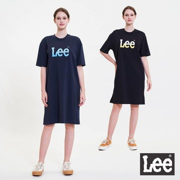 Lee 漸層大LOGO短袖洋裝 女 Modern LL220457 丈青ANJ 氣質黑K11