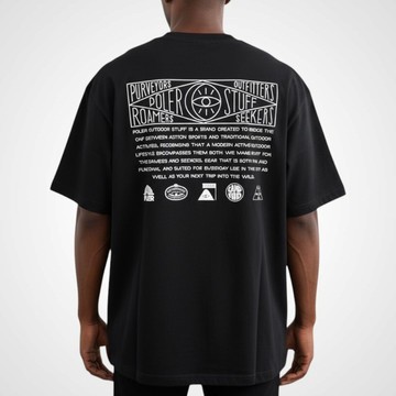 日本限定POLER HISTORY RELAX FIT TEE 品牌歷程短袖T恤 黑 - M