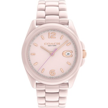 COACH Greyson C字陶瓷女錶-粉色/36mm 14503926