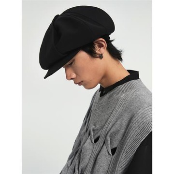 Simple Project 風車型活頁結構設計 黑色報童帽貝雷帽百搭四季款