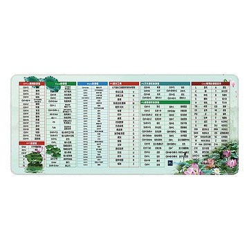 加厚款軟體快捷鍵滑鼠墊  荷花  1個