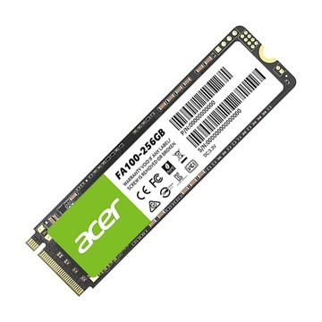 acer 宏碁 FA100-256GB PCIe Gen3 M.2 SSD 固態硬碟，讀取速度高達3300MB/s，寫入速度高達2700MB/s