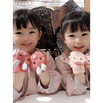 翻蓋半指4-8歲寫字女孩兒童手套