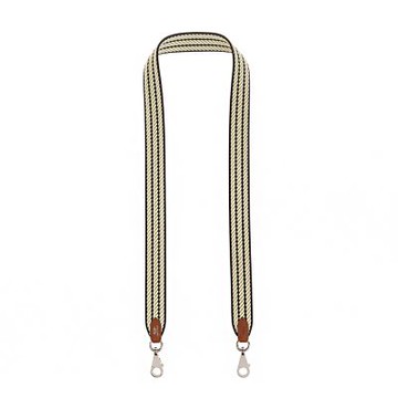 HERMES 經典Sangle Cordage 系列雙色銀扣窄版織帶/背帶 (prunoir / jaune Milton / gold)