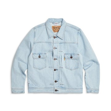 EDWIN 男裝 F03 風琴褶牛仔外套 (漂淺藍) #外套 #牛仔