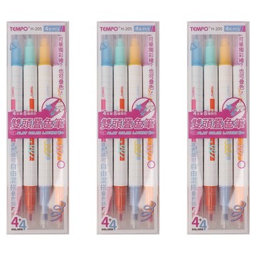 TEMPO 節奏牌 雙頭疊色筆4A  12色  3組