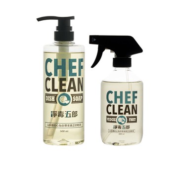 【淨毒五郎】蔬果清潔劑 400mL + 碗盤清潔劑 500ml