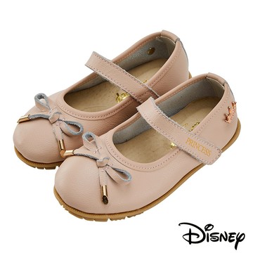 【迪士尼童鞋】真皮釦飾魔鬼氈娃娃鞋-粉(公主)