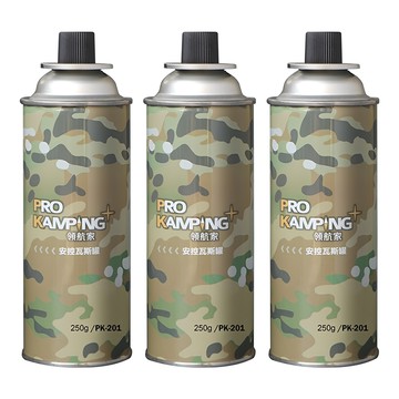 PRO KAMPING 領航家 安控瓦斯罐  自動洩壓排氣孔設計，容量加大，防鏽圈處理  250g  3瓶