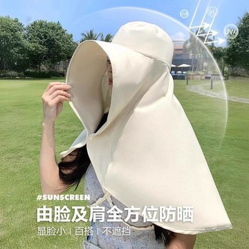 🔥臺灣出🔥帽子夏季新款全臉防曬披肩太陽帽護頸一體漁夫帽騎車遮陽帽超大630