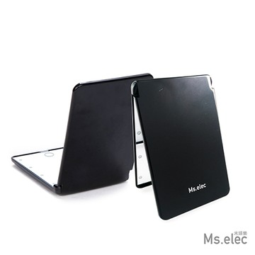 LED觸控口袋化妝鏡(LED鏡/隨身鏡/小鏡子/白色／黑色)