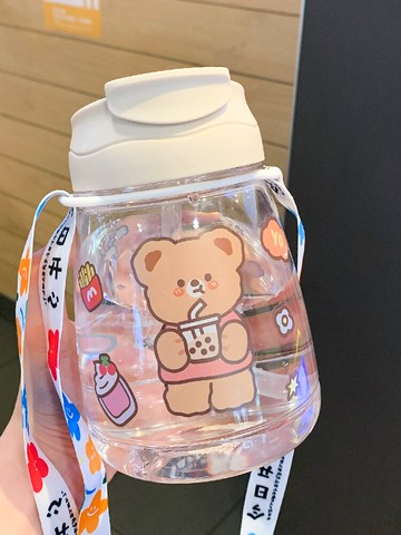 吸管杯高顏值大容量創意雙飲帶刻度目標喝水杯可愛網紅大肚杯女生