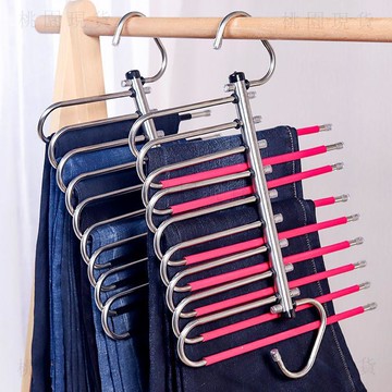 🔥隔日達出🔥褲架衣架整體不鏽鋼摺疊多層櫃內褲夾家用宿舍陽臺衣架收納衣櫥掛