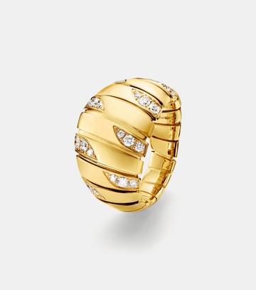Bvlgari Bvlgari Tubogas 18kt gold ring with diamonds