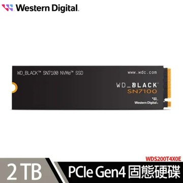 WD BLACK 黑標 SN7100 2TB Gen4 NVMe PCIe SSD固態硬碟 (WDS200T4X0E)