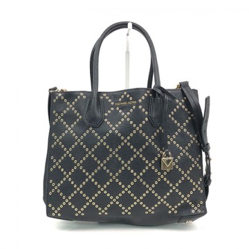 michael kors黑色菱格紋皮革手提包