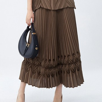 【巴黎精品】現貨+預購 三宅風皺褶衣服百褶裙長裙-摺衣壓褶寬鬆大擺A字裙折衣女裙子4色a1jq43