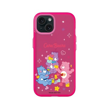 iPhone 15 Clear 粉漾桃 - Care Bears - 繪圖趣