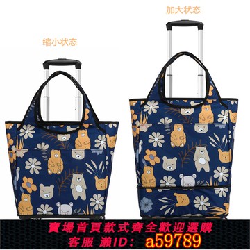 【全網低價 可打統編】萬向輪買菜小拉車家用可攜式購物車折疊推車拉桿小推車購物袋手拉車