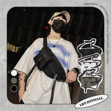 🌾Lbt•健太選物🌾韓國機能口袋掛鍊腰包 戰術腰包 飄帶腰包 多功能口袋 腰包男女皆可  包包男 包包女 學生包