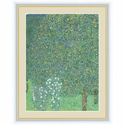 世界の名画　油絵　木々の下の薔薇　クリムト　F4　42×34cm　手彩仕上 高精細巧芸美術画