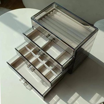 首飾收納盒抽屜式新款多層戒指耳釘耳環項鏈手鐲手鏈防氧化飾品盒