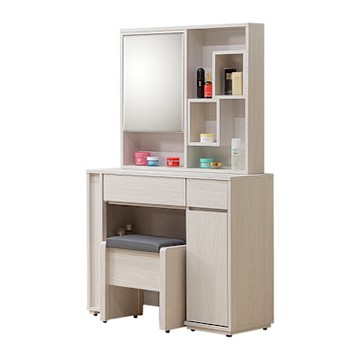 唯熙傢俱-凱恩鋼刷白3尺化妝台