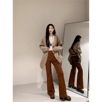 70不是七十闊腿褲2024新款女秋季韓系寬松通勤百搭微喇褲休閑長褲