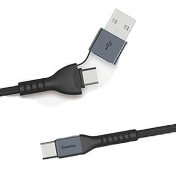Fonemax｜Type-C to A+C二合一PD充電線(100W)(1.2M)超級快充線 閃充線 傳輸線USB-A+USB-C
