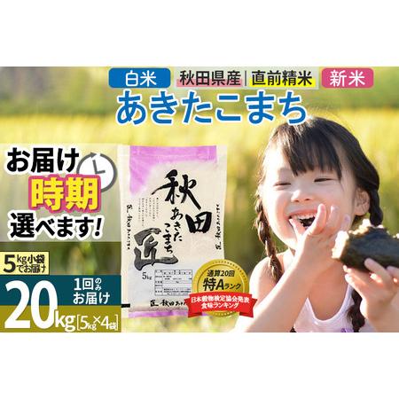 ふるさと納税 ＜新米＞ 秋田県産 あきたこまち 20kg (5kg×4袋) 令和5年産 時期選べる 20キロ お米 発送時期が選べる 秋田県仙北市