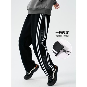 hoo童裝男童褲子中大童春裝運動褲青少年休閑褲男孩衛褲春秋長褲