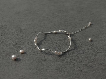 Pearl bracelet—Wave I 純銀波瀾巴洛克珍珠手鍊
