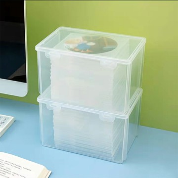 CD架 碟片架 CD收納 妙遇透明防塵CD收納盒家用DVD 收納碟片光盤漫畫專輯整理收納箱架『FY02939』