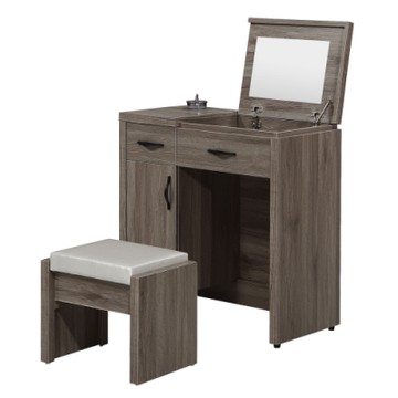 Boden-蒙恩2.7尺掀蓋式化妝桌/鏡台(含化妝椅)-80x40x83cm