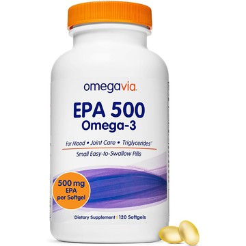 美國代購！原裝正品OmegaVia EPA 濃縮Omega-3魚油軟500mg 120粒