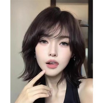 【巴黎精品】現貨+預購 短假髮捲髮整頂假髮-自然分縫減齡微捲女假髮a1ji34